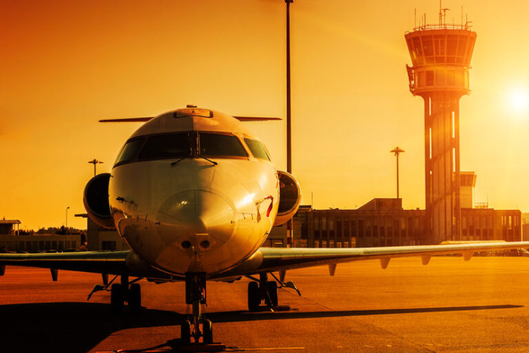 plane-airport-sunset